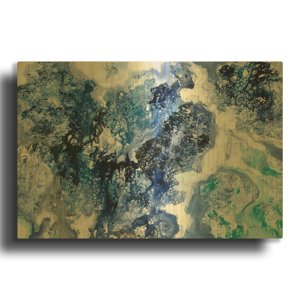 'Tidal Reflection C' By Silvia Vassileva Gold Metal Wall Art