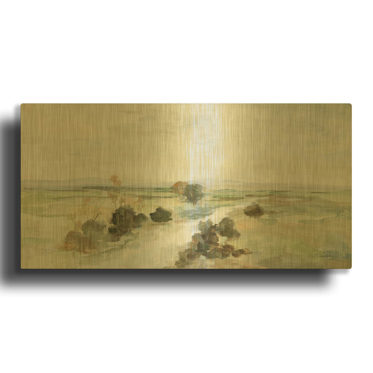 'Valley Creek' By Silvia Vassileva Gold Metal Wall Art