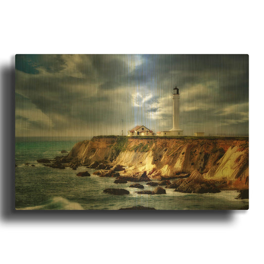'Coastline Lighthouse' By Dennis Frates Gold Metal Wall Art
