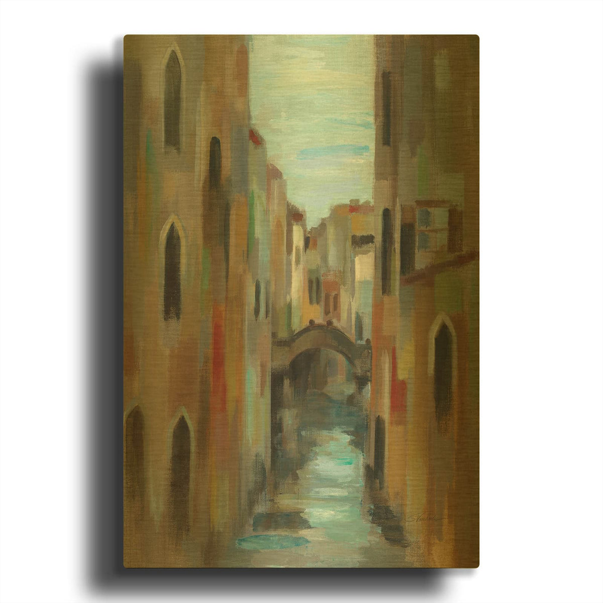 'Venezia 2' By Silvia Vassileva Gold Metal Wall Art