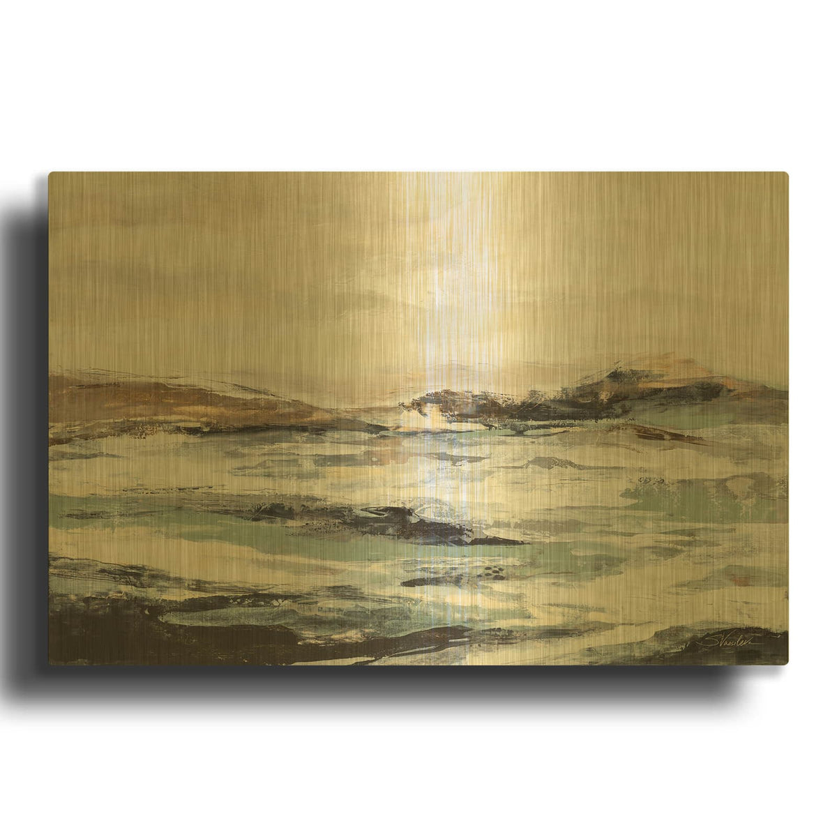 'White River' By Silvia Vassileva Gold Metal Wall Art