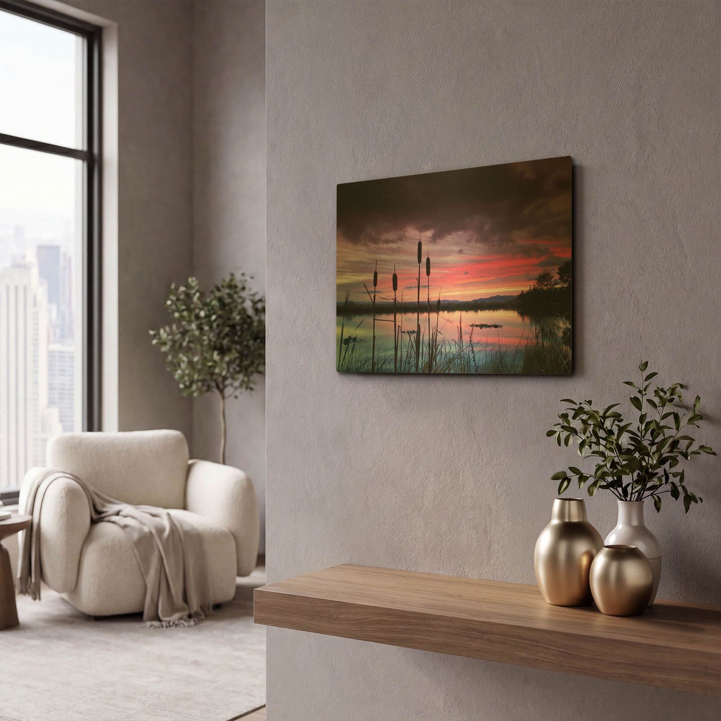 'Purple Skies' By Dennis Frates Gold Metal Wall Art