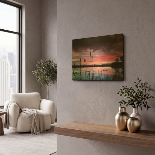 'Purple Skies' By Dennis Frates Gold Metal Wall Art