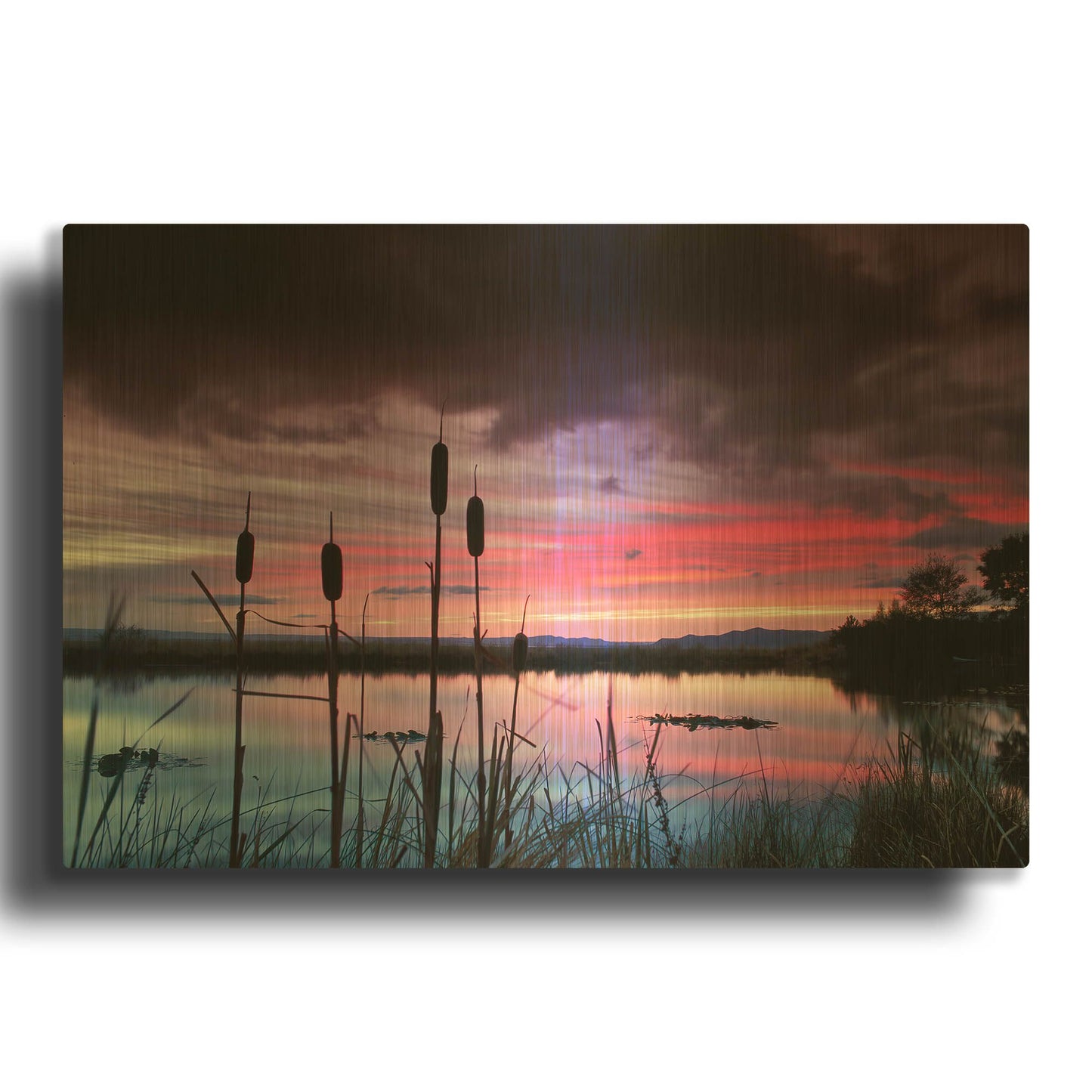 'Purple Skies' By Dennis Frates Gold Metal Wall Art