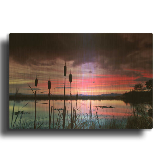'Purple Skies' By Dennis Frates Gold Metal Wall Art