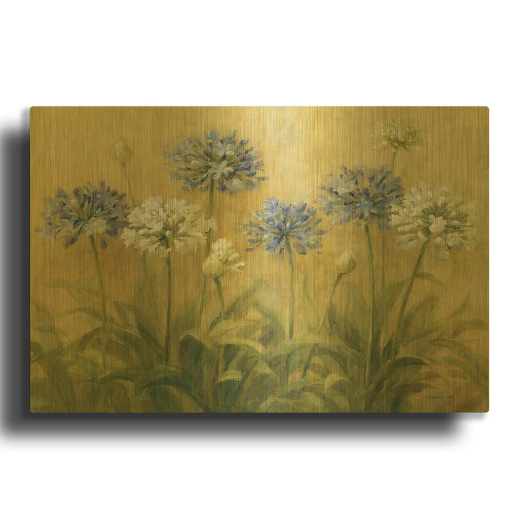 'Agapanthus' By Danhui Nai Gold Metal Wall Art