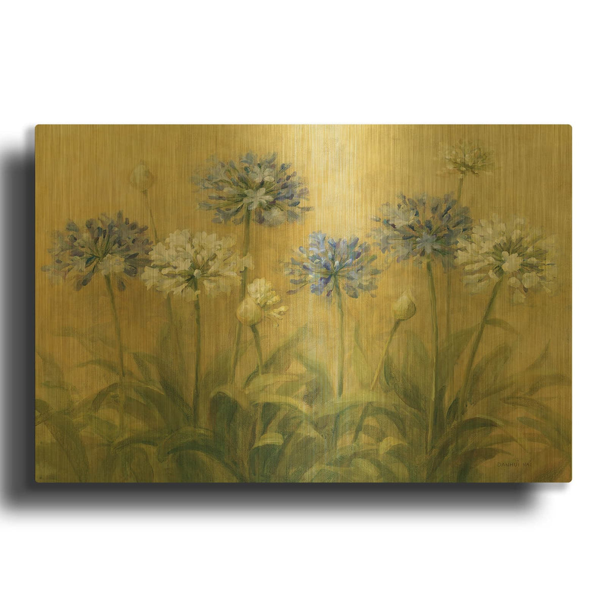 'Agapanthus' By Danhui Nai Gold Metal Wall Art