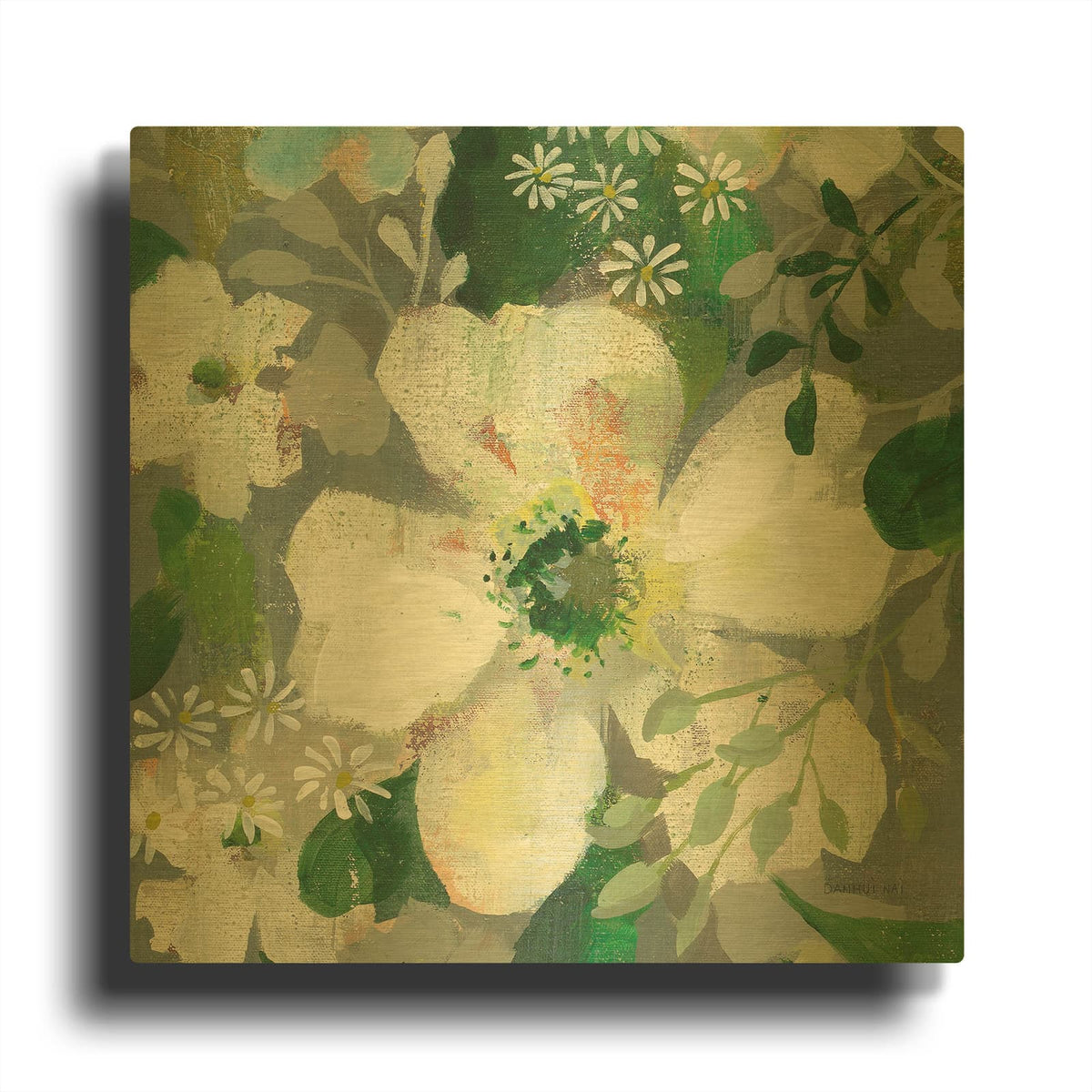 'Anemone And Friends 4' By Danhui Nai Gold Metal Wall Art