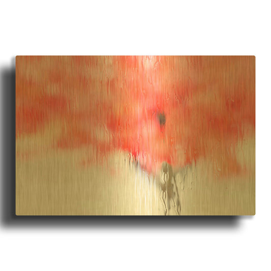 'Coral Window' By Dennis Frates Gold Metal Wall Art