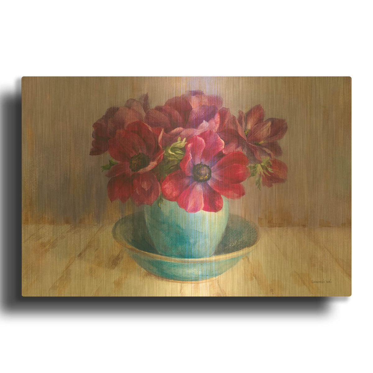 'Anemones From Rhinebeck' By Danhui Nai Gold Metal Wall Art