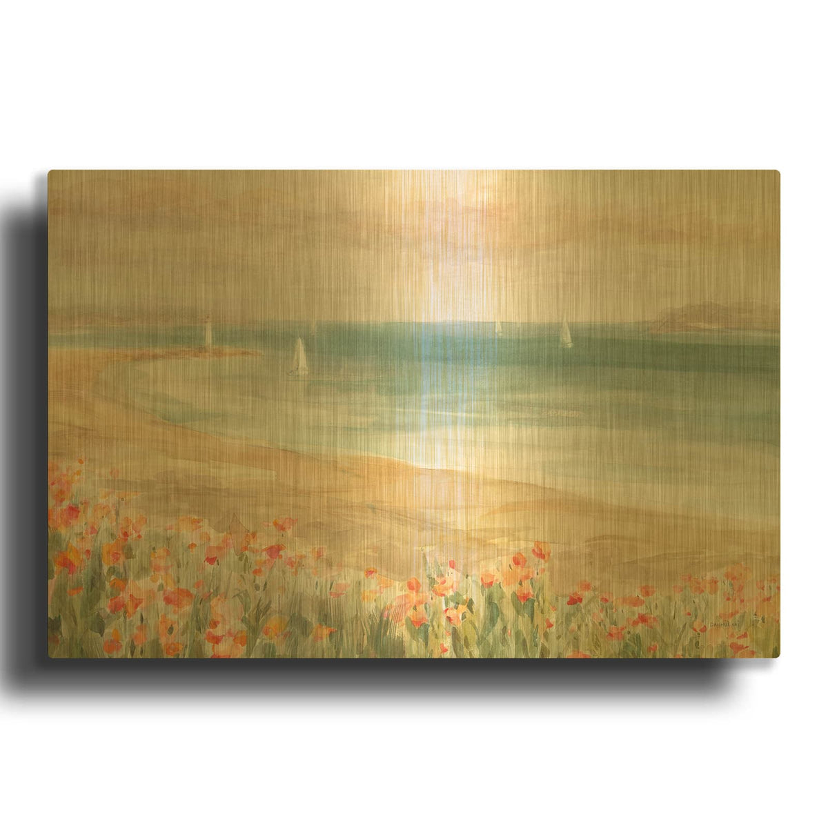 'Around The Point 3' By Danhui Nai Gold Metal Wall Art