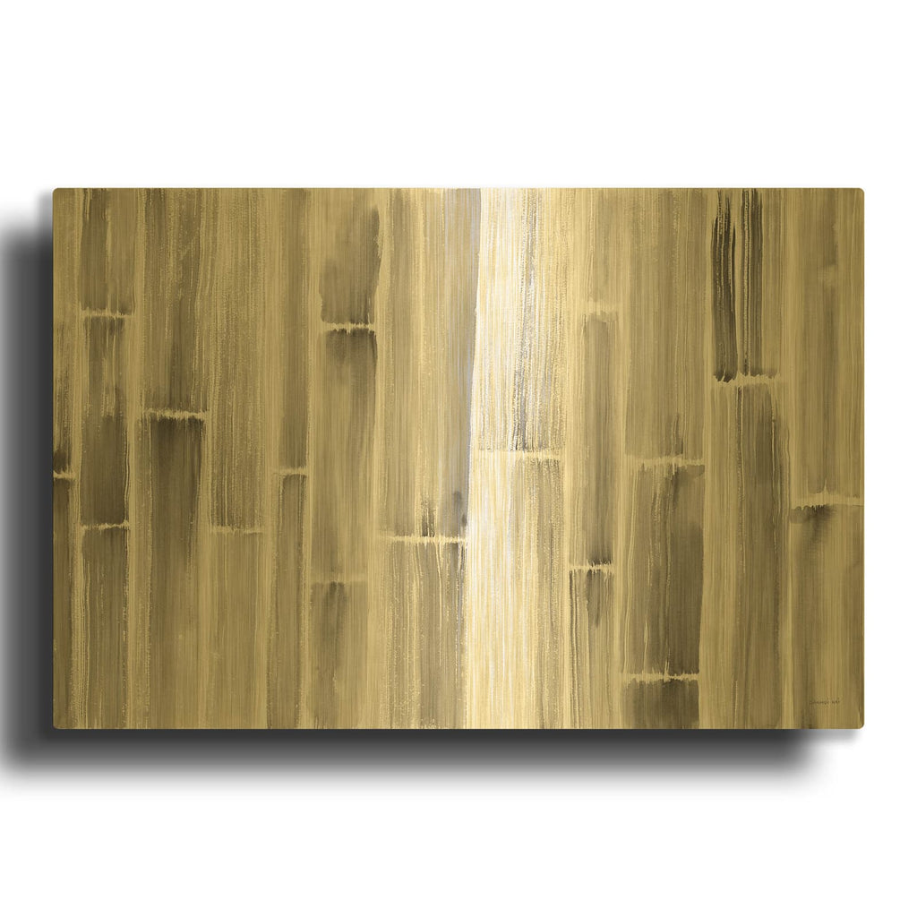'Bamboo Pattern' By Danhui Nai Gold Metal Wall Art