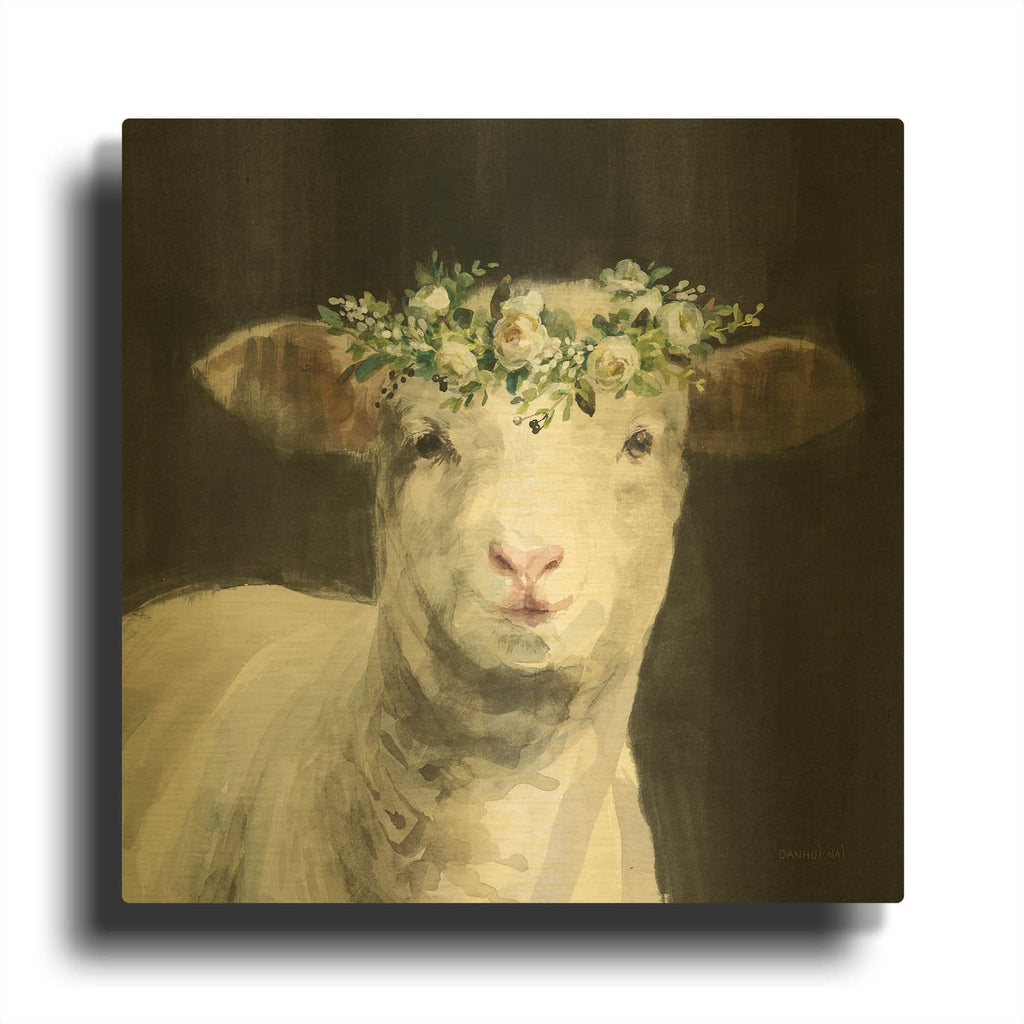 'Barnyard Whimsy 2' By Danhui Nai Gold Metal Wall Art