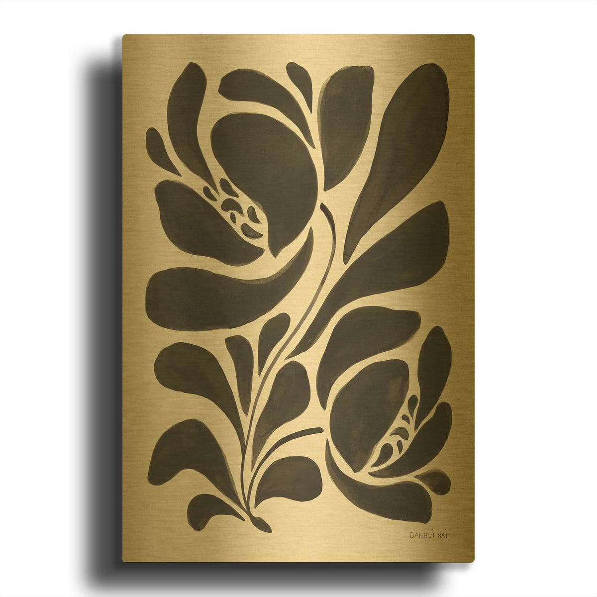 'Blooming Joy 4' By Danhui Nai Gold Metal Wall Art