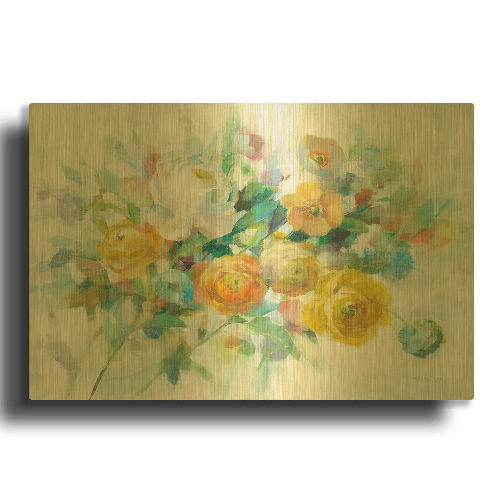 'Blooming Splendor 2' By Danhui Nai Gold Metal Wall Art