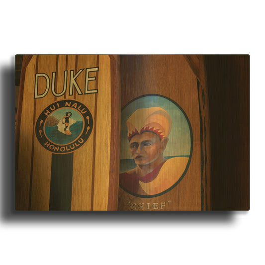 'Surf Hawaii' By Dennis Frates Gold Metal Wall Art