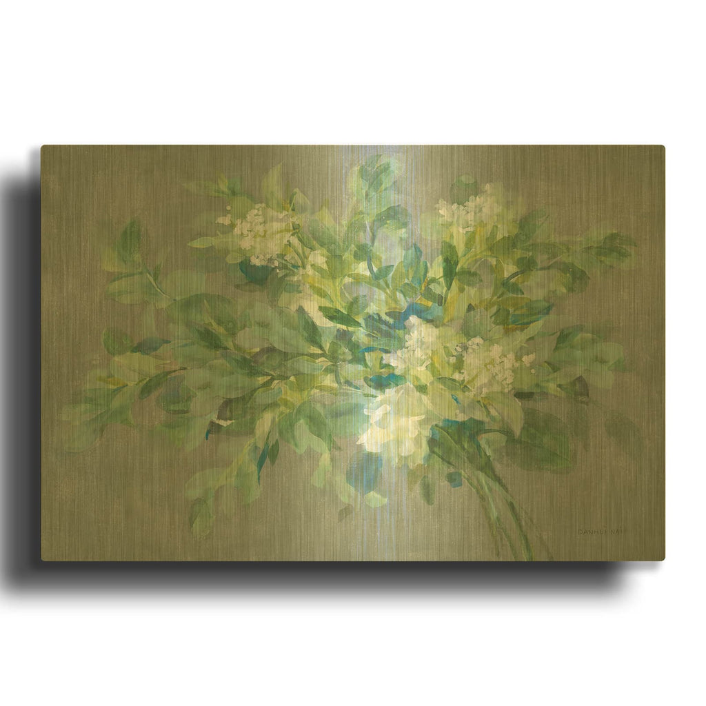 'Bouquet For You Greenery' By Danhui Nai Gold Metal Wall Art
