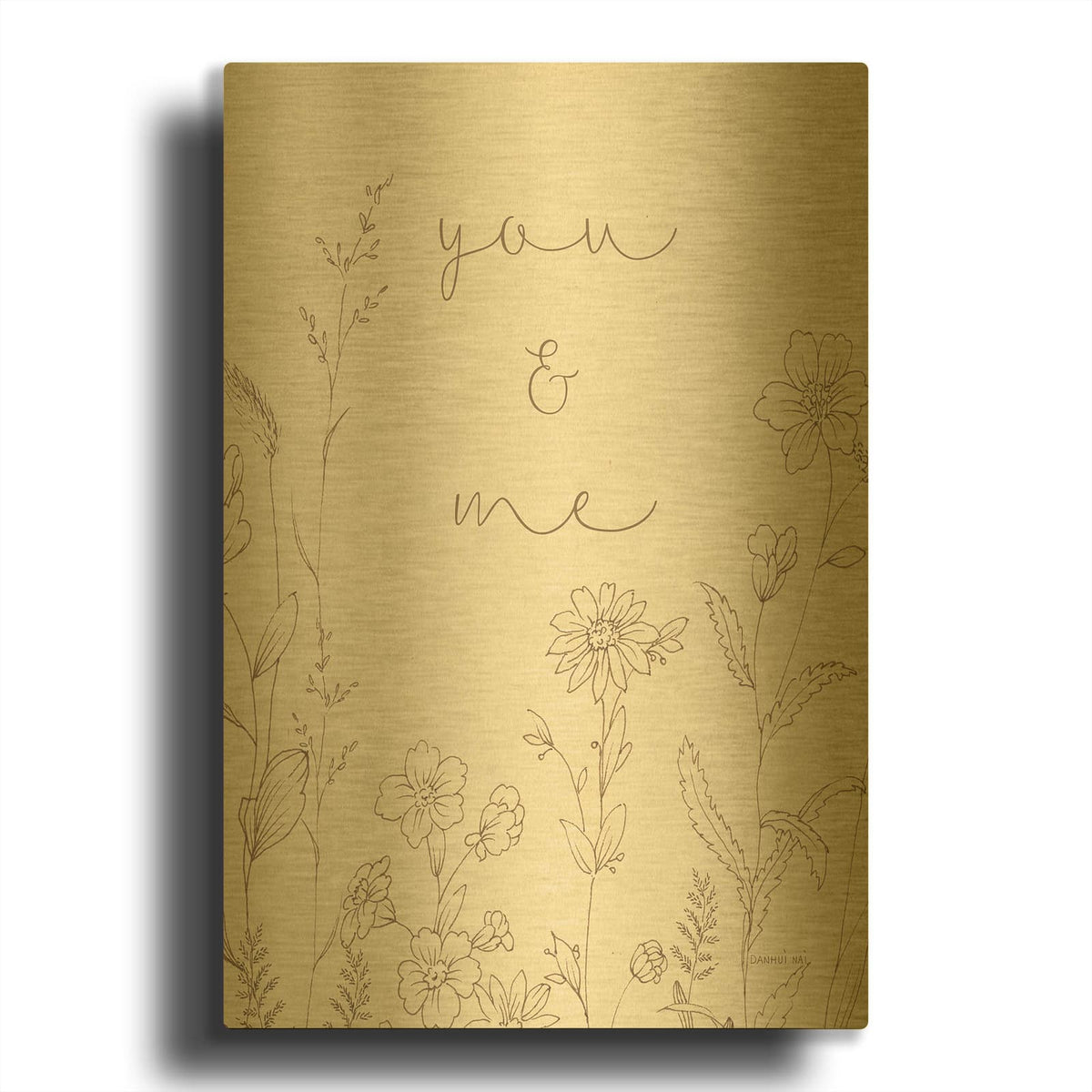 'Butterfly Garden 1 Sentiment' By Danhui Nai Gold Metal Wall Art