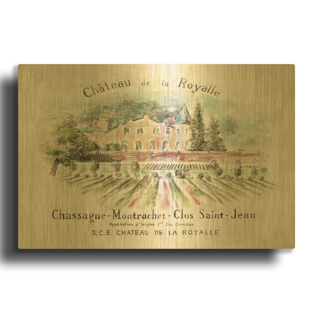 'Chateau Royalle On Wood Color' By Danhui Nai Gold Metal Wall Art