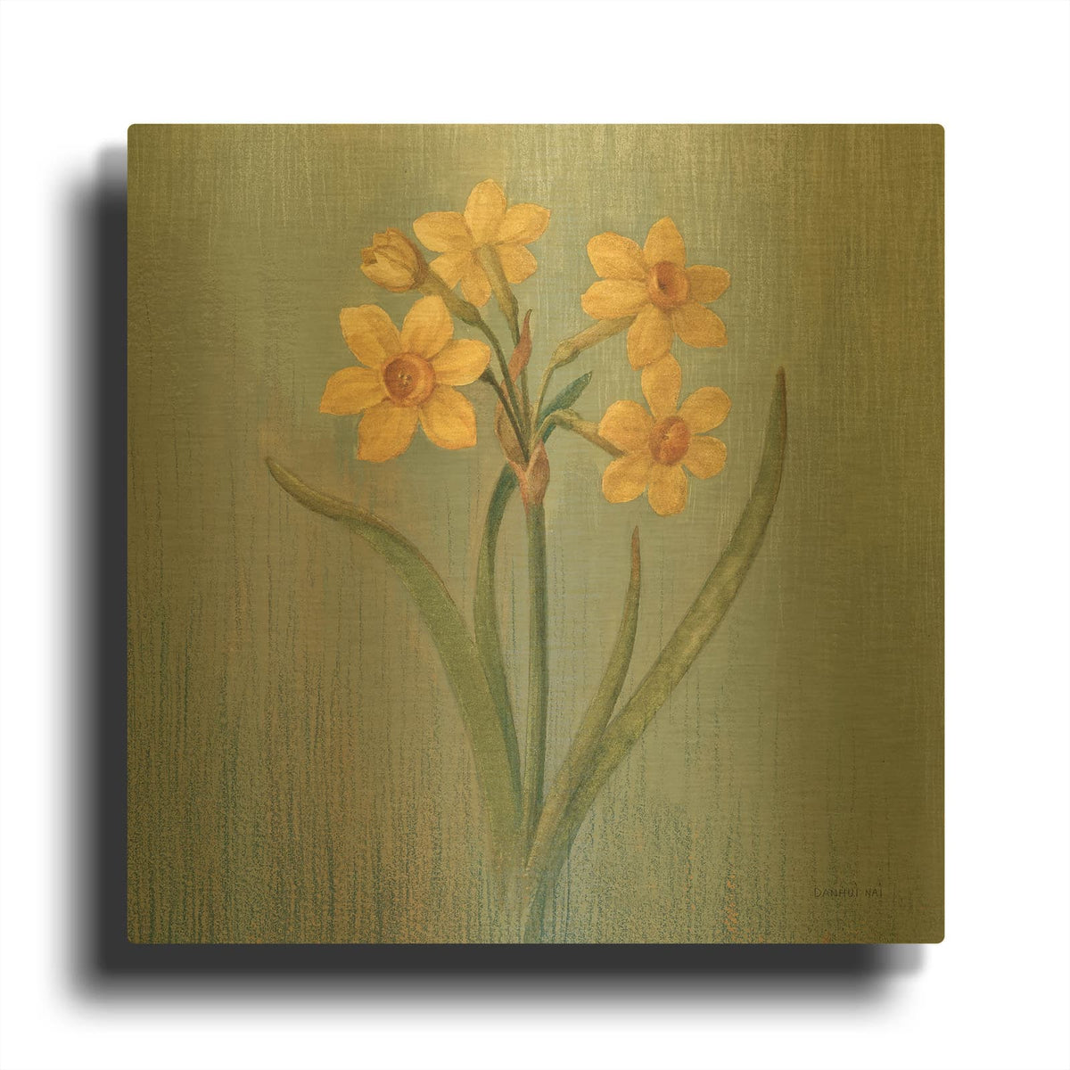 'Cottage Daffodil' By Danhui Nai Gold Metal Wall Art