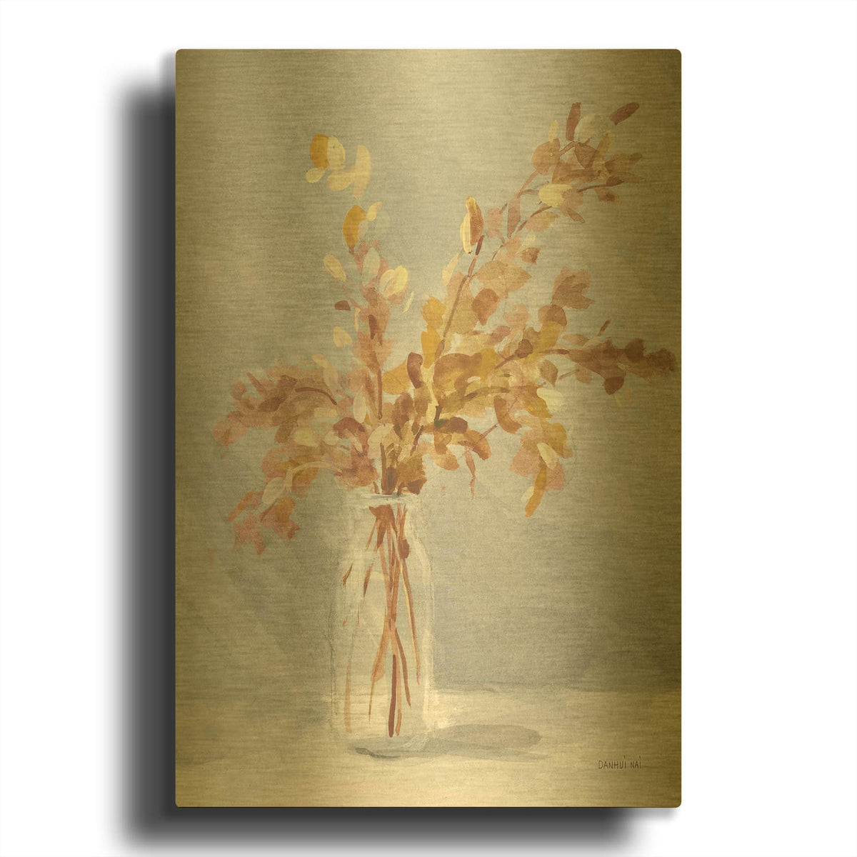 'Country Fresh 2 Autumn' By Danhui Nai Gold Metal Wall Art