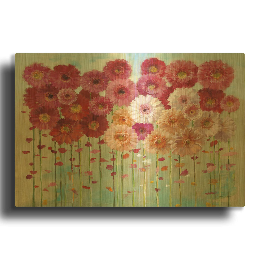 'Daisies Spring' By Danhui Nai Gold Metal Wall Art