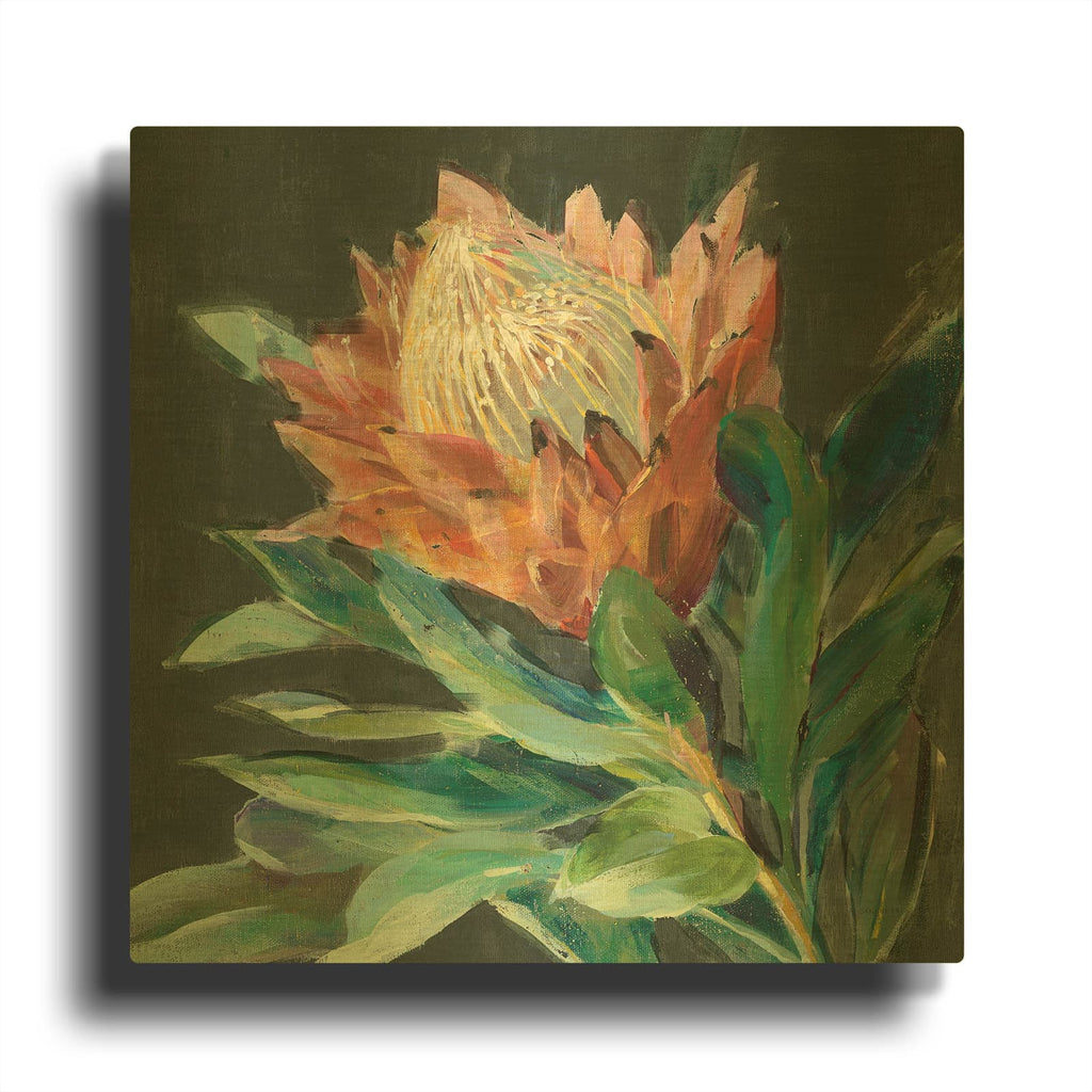 'Deep Protea C' By Danhui Nai Gold Metal Wall Art