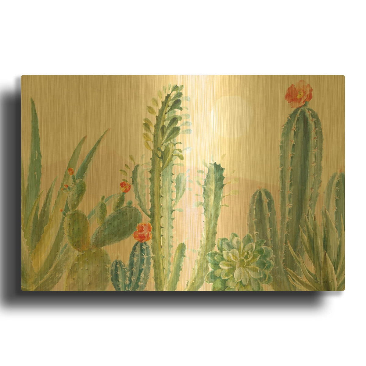 'Desert Greenhouse 1' By Danhui Nai Gold Metal Wall Art