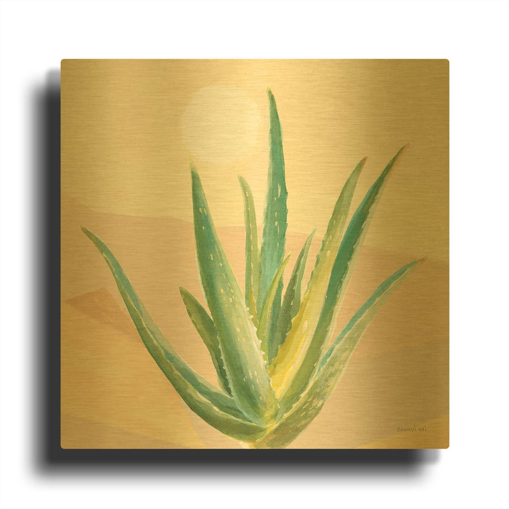 'Desert Greenhouse 5' By Danhui Nai Gold Metal Wall Art