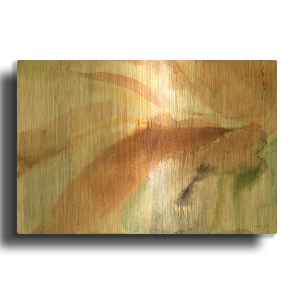 'Desert Spring' By Danhui Nai Gold Metal Wall Art