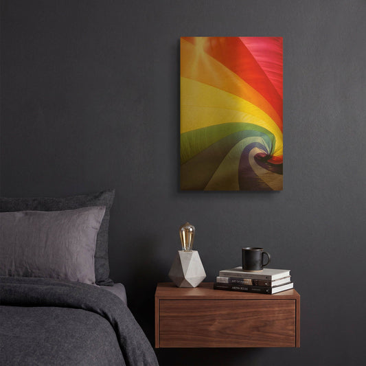 'Rainbow Spiral' By Dennis Frates Gold Metal Wall Art