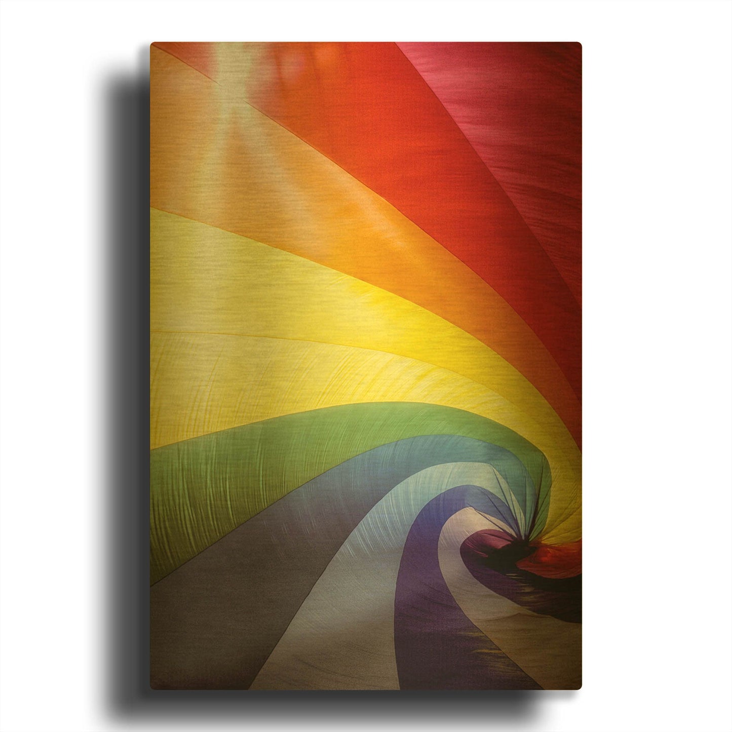 'Rainbow Spiral' By Dennis Frates Gold Metal Wall Art