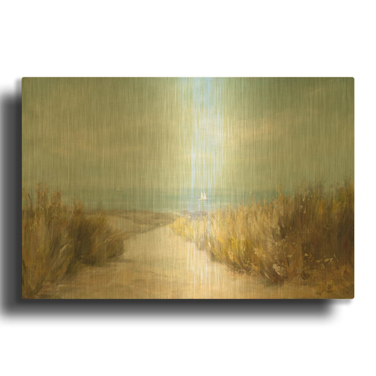 'Distant Sails' By Danhui Nai Gold Metal Wall Art