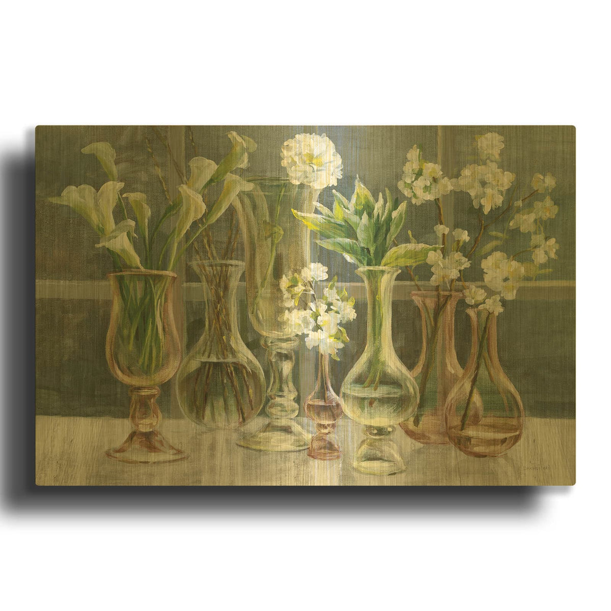 'Essence Of May Amber' By Danhui Nai Gold Metal Wall Art
