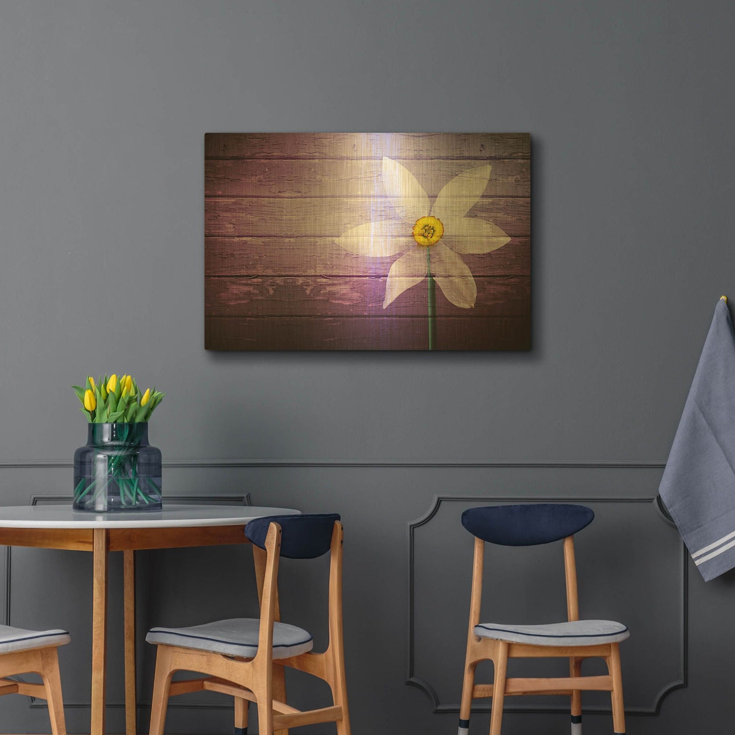'Flower Paradise - Wood' By Bess Hamiti Gold Metal Wall Art
