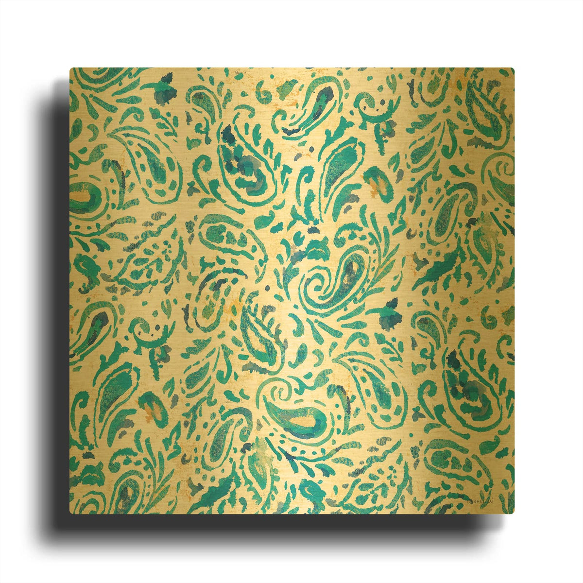 'Exotic Elegance Pattern 1' By Danhui Nai Gold Metal Wall Art