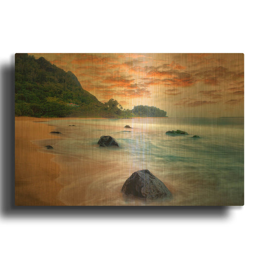 'Peachy Keen' By Dennis Frates Gold Metal Wall Art