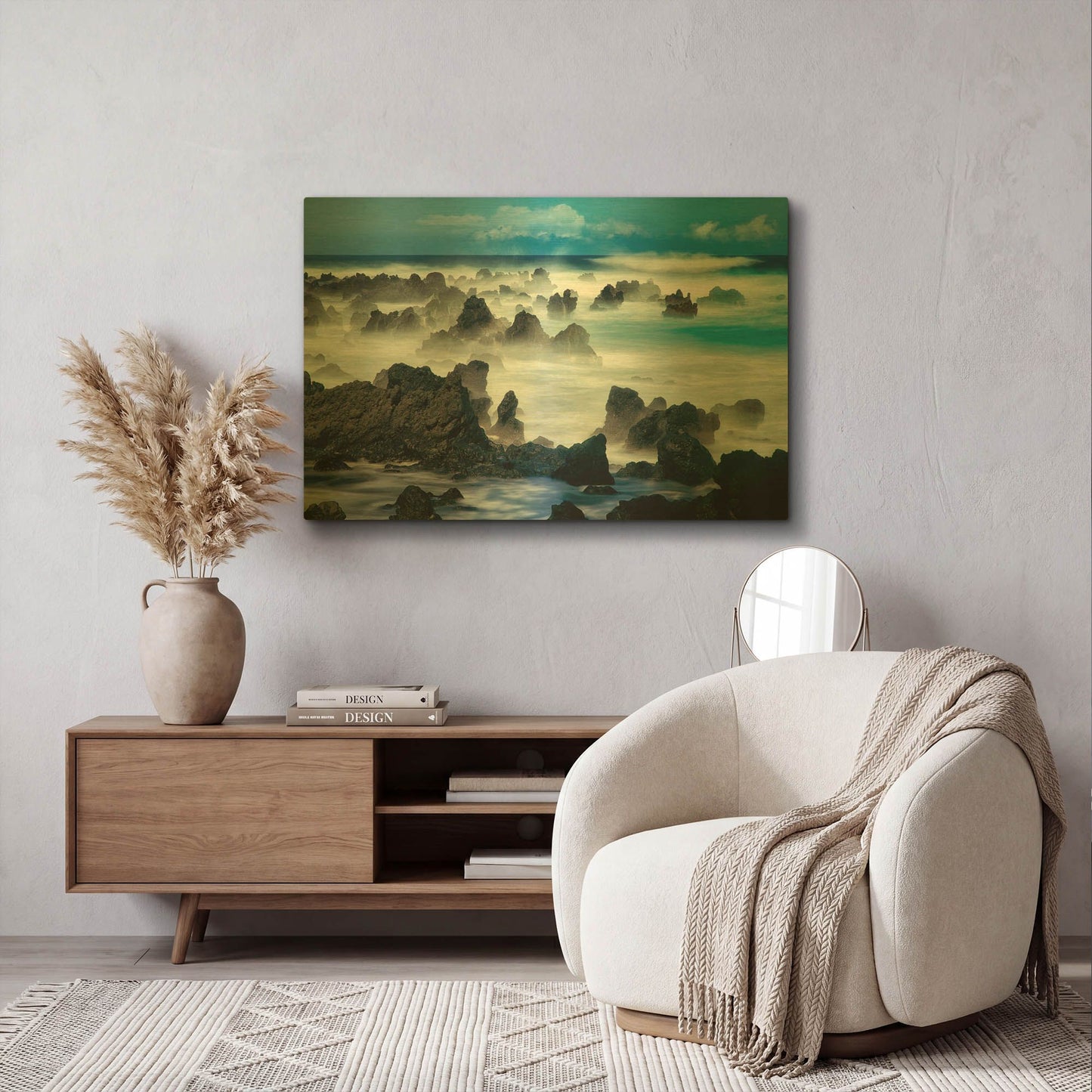'On the Rocks' By Dennis Frates Gold Metal Wall Art