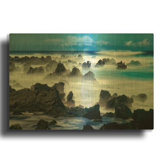 'On the Rocks' By Dennis Frates Gold Metal Wall Art