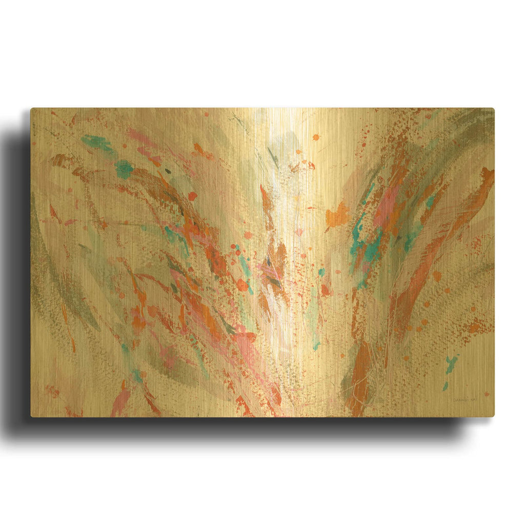 'Fireworks' By Danhui Nai Gold Metal Wall Art