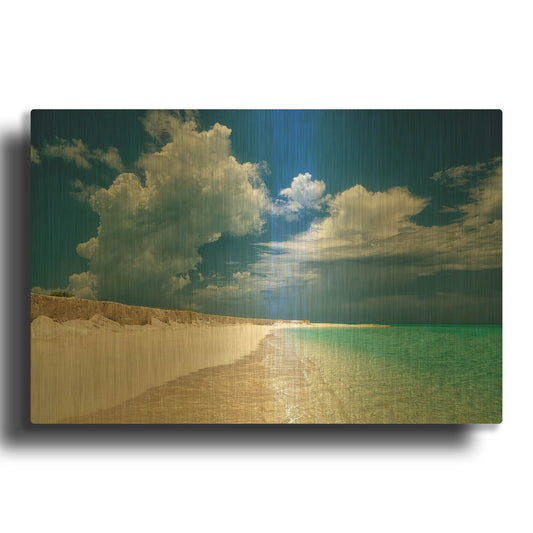 'Dream Beach' By Dennis Frates Gold Metal Wall Art