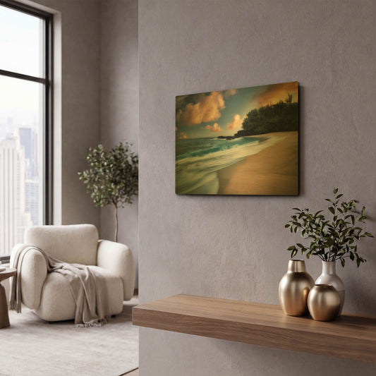 'Tide' By Dennis Frates Gold Metal Wall Art