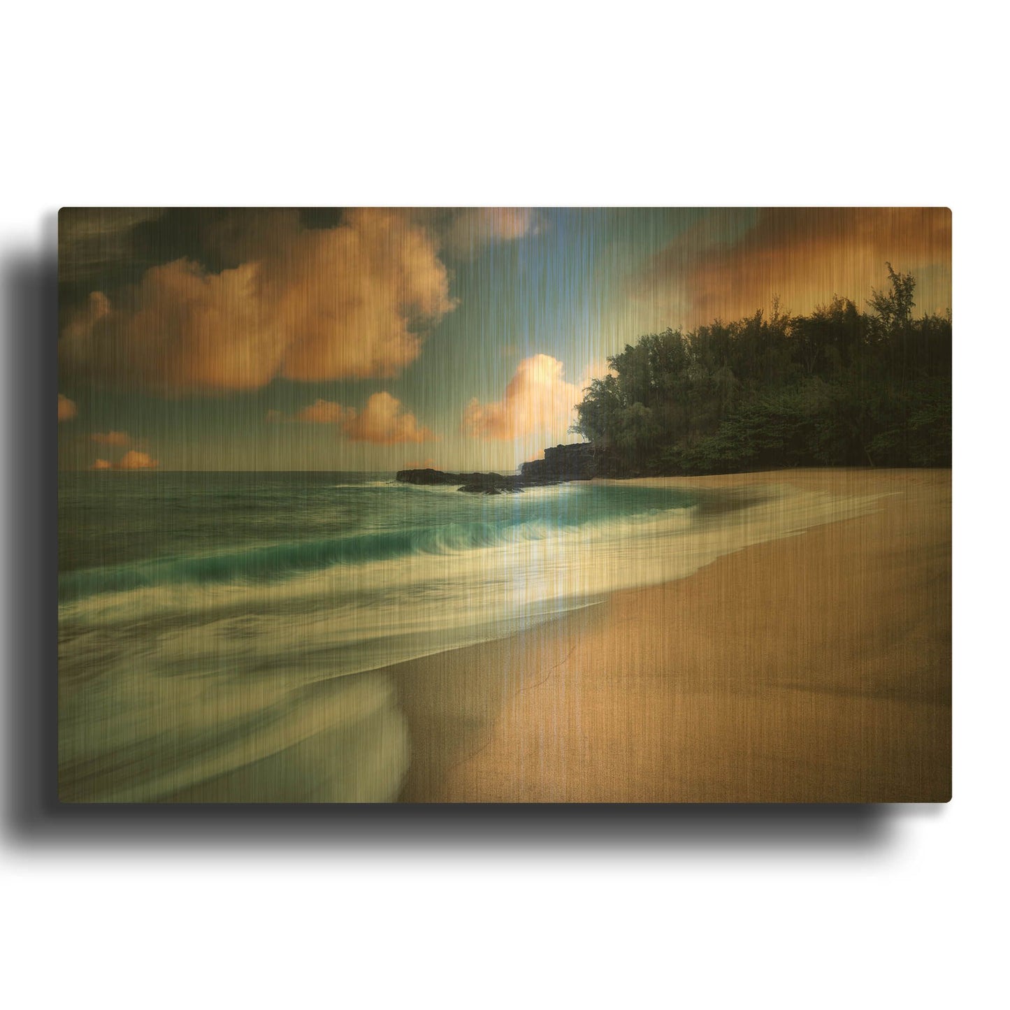 'Tide' By Dennis Frates Gold Metal Wall Art