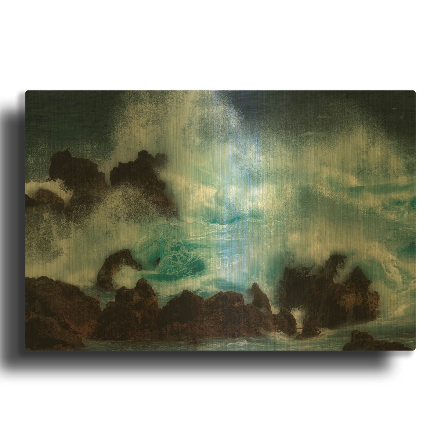 'Crasher II' By Dennis Frates Gold Metal Wall Art