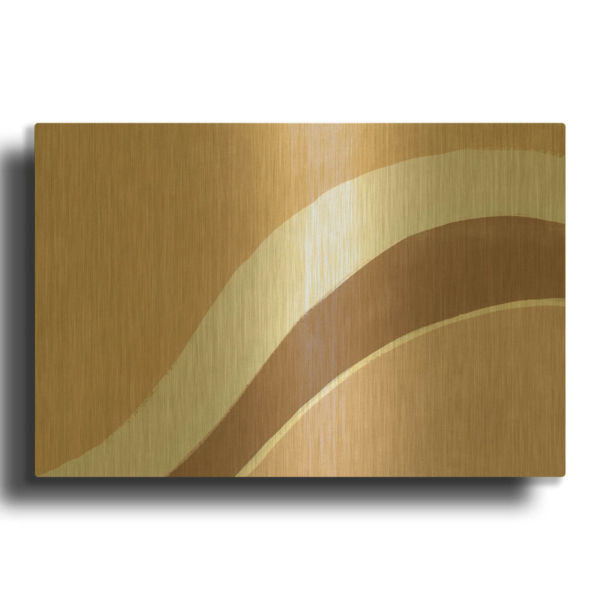 'Flowing 2 Neutral C' By Danhui Nai Gold Metal Wall Art