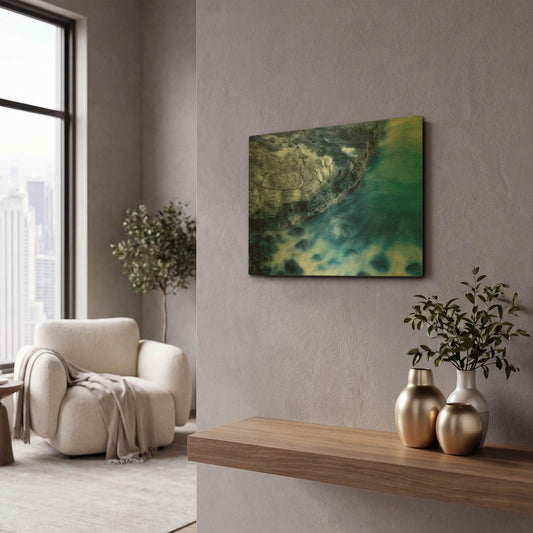 'Cerulean' By Dennis Frates Gold Metal Wall Art