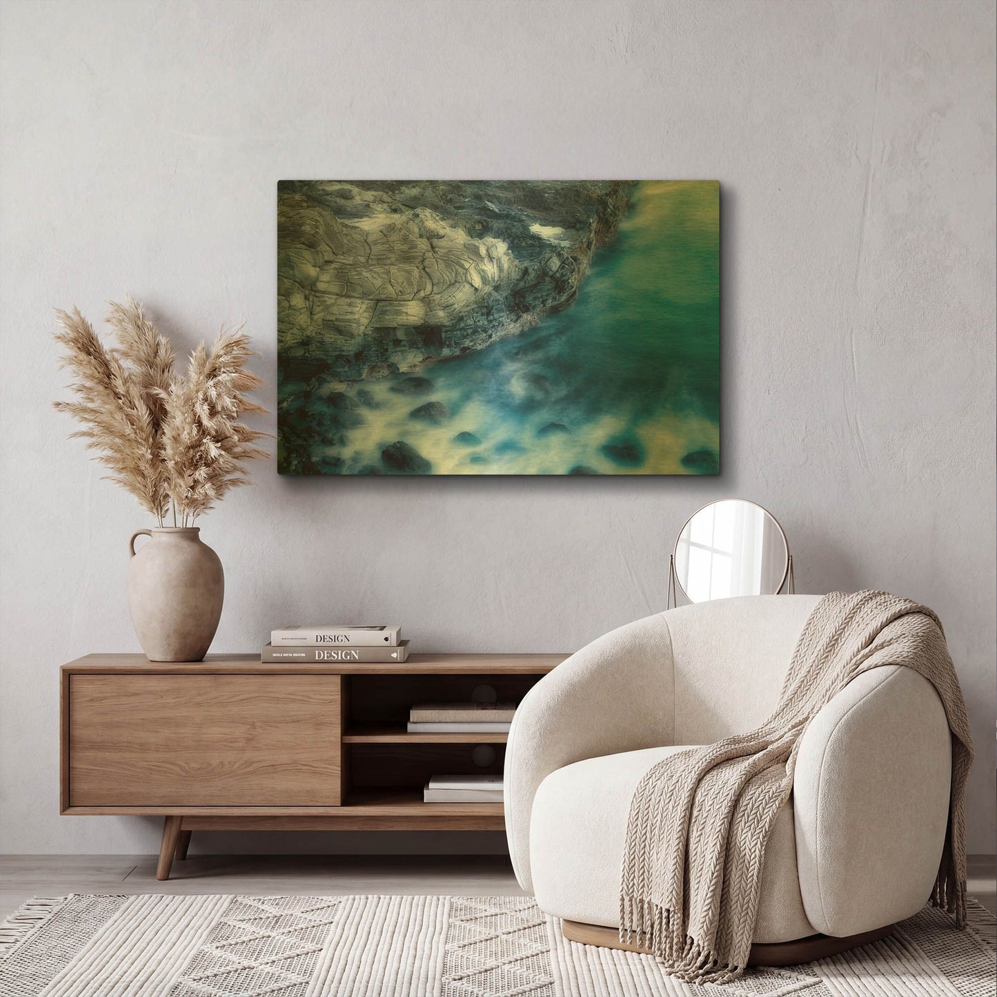 'Cerulean' By Dennis Frates Gold Metal Wall Art