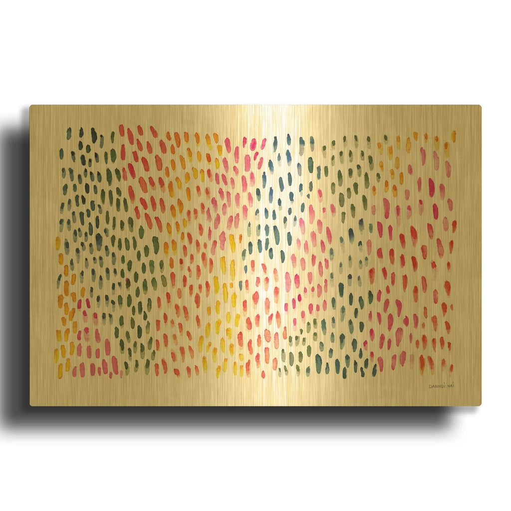 'Fullness Of Dots' By Danhui Nai Gold Metal Wall Art