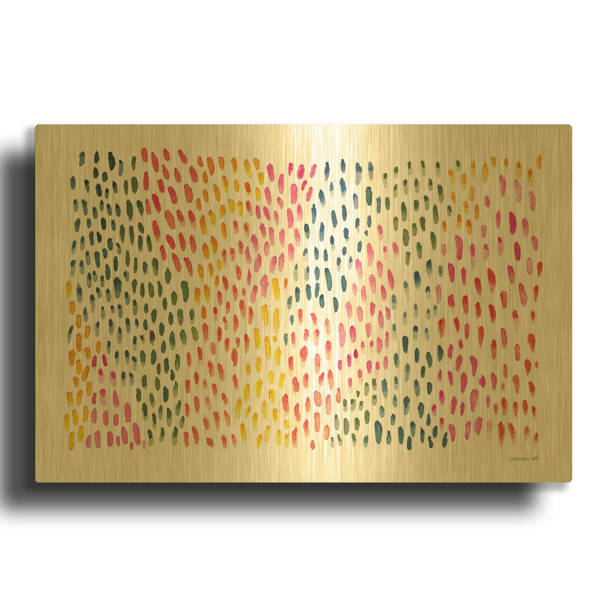 'Fullness Of Dots' By Danhui Nai Gold Metal Wall Art
