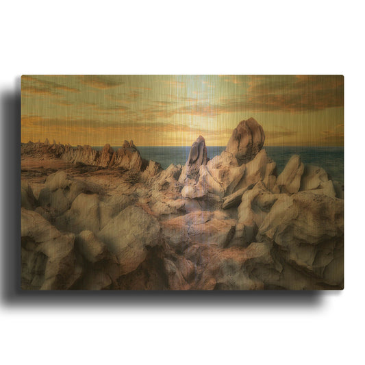 'Rocks' By Dennis Frates Gold Metal Wall Art